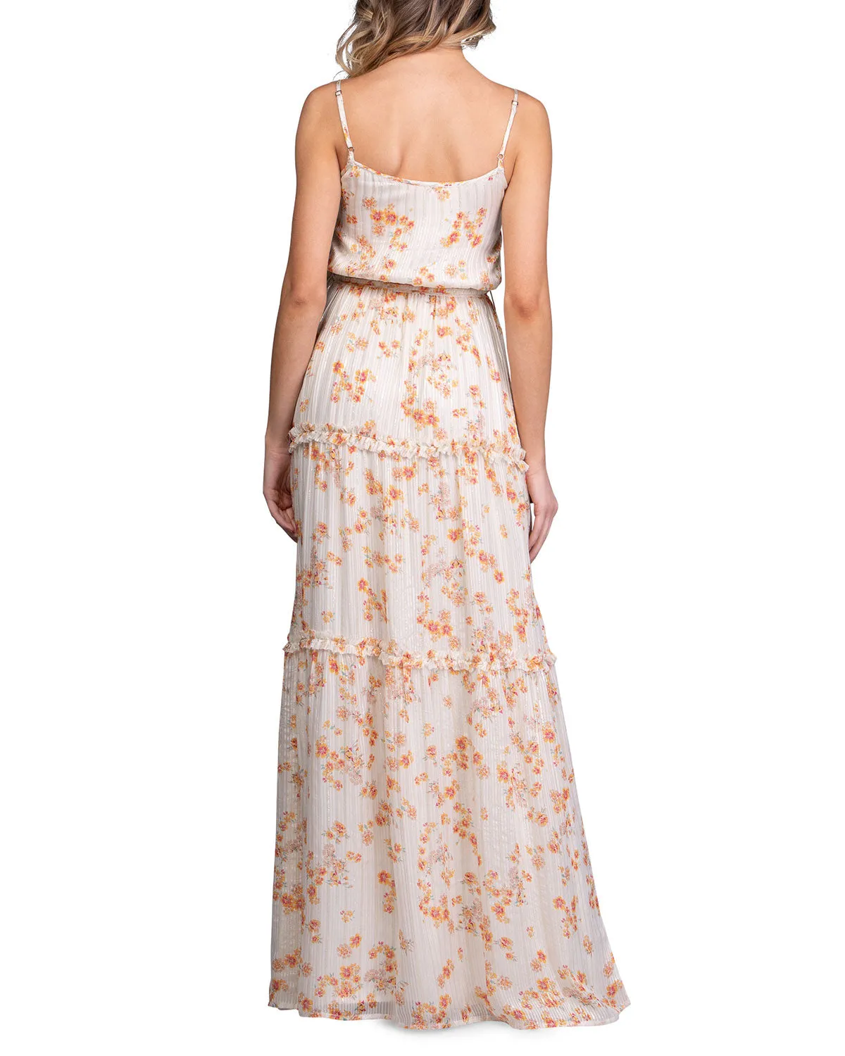 A La Plage Floral Strappy Tiered Maxi Dress