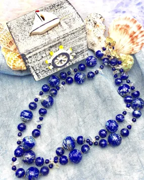 Nugget Lapis Double Strands Necklace DN207