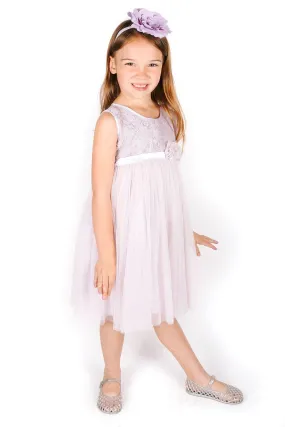 Popatu Baby Girl's Lavender Princess Dress