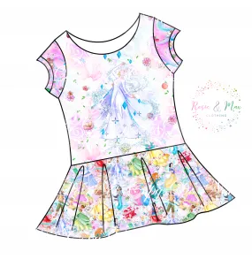 PREORDER - Whimsical Princesses - Isla Tunic w/PANEL - Ice Queen